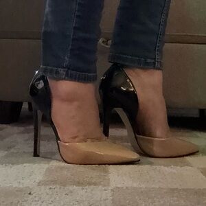 JustFab Black and Tan Heels